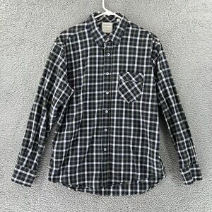 Billy Reid Long Sleeve Button Down‎ Windowpane Plaid Flannel Shirt Mens Large